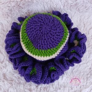 Crochet Ruffle Hat (Mardi Gras)